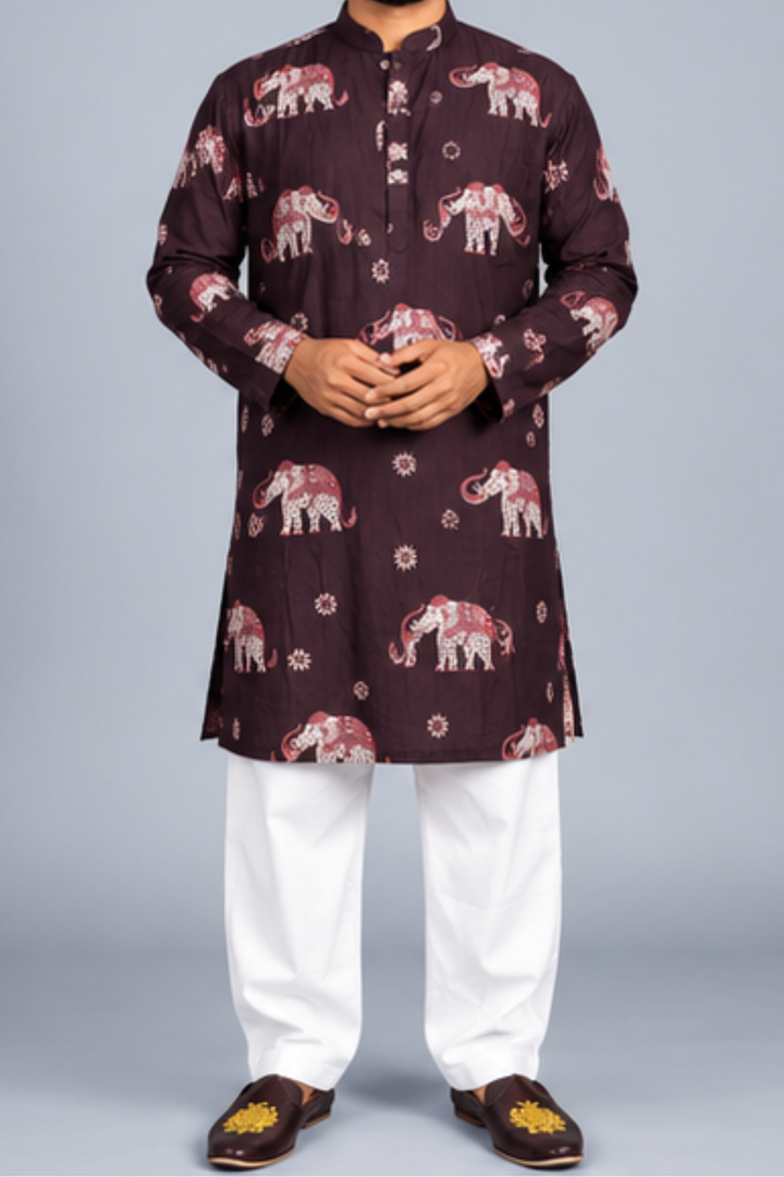 Klassic NX Wine Kurta - D48