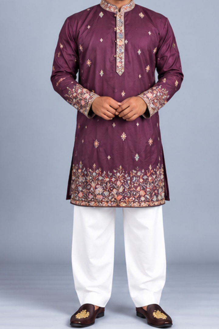Klassic NX Wine Kurta - D43