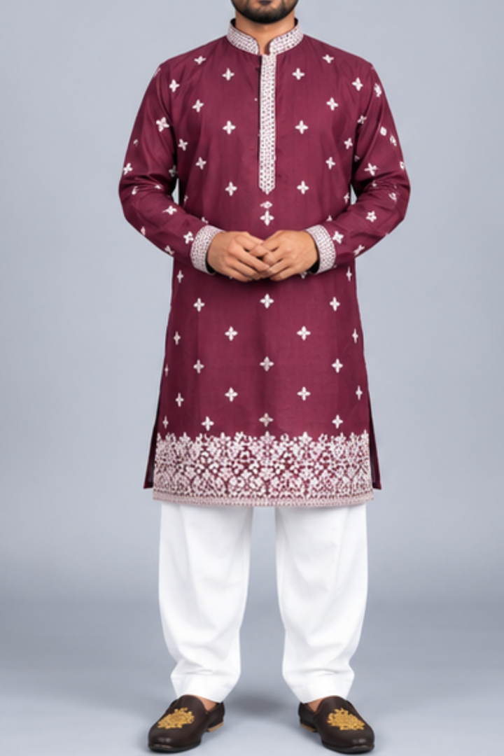 Klassic NX Wine Kurta - D50