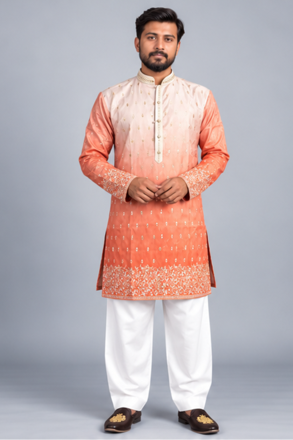Klassic NX Orange Kurta - D37