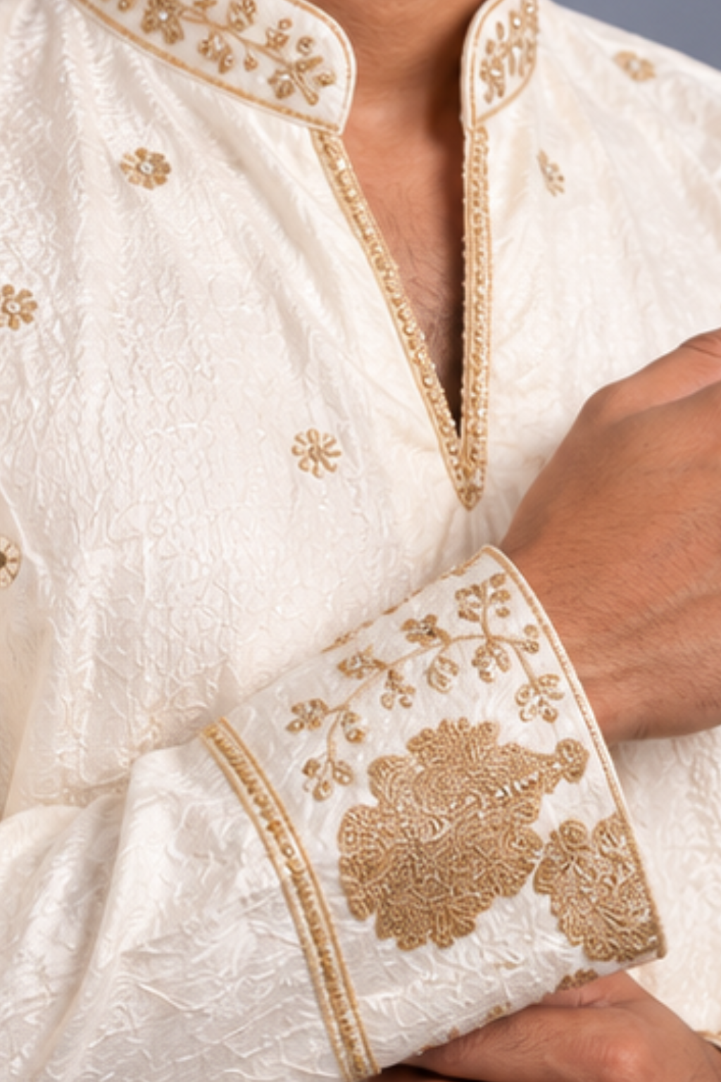 Klassic NX White Crush Kurta - D64