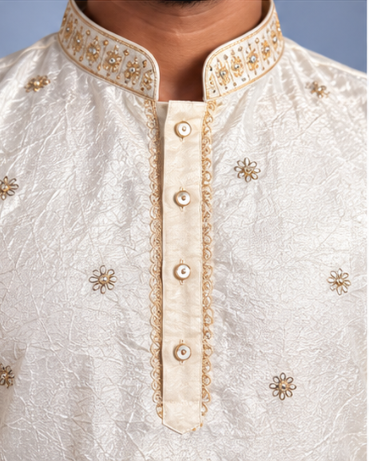 Klassic NX White Crush Kurta - D64