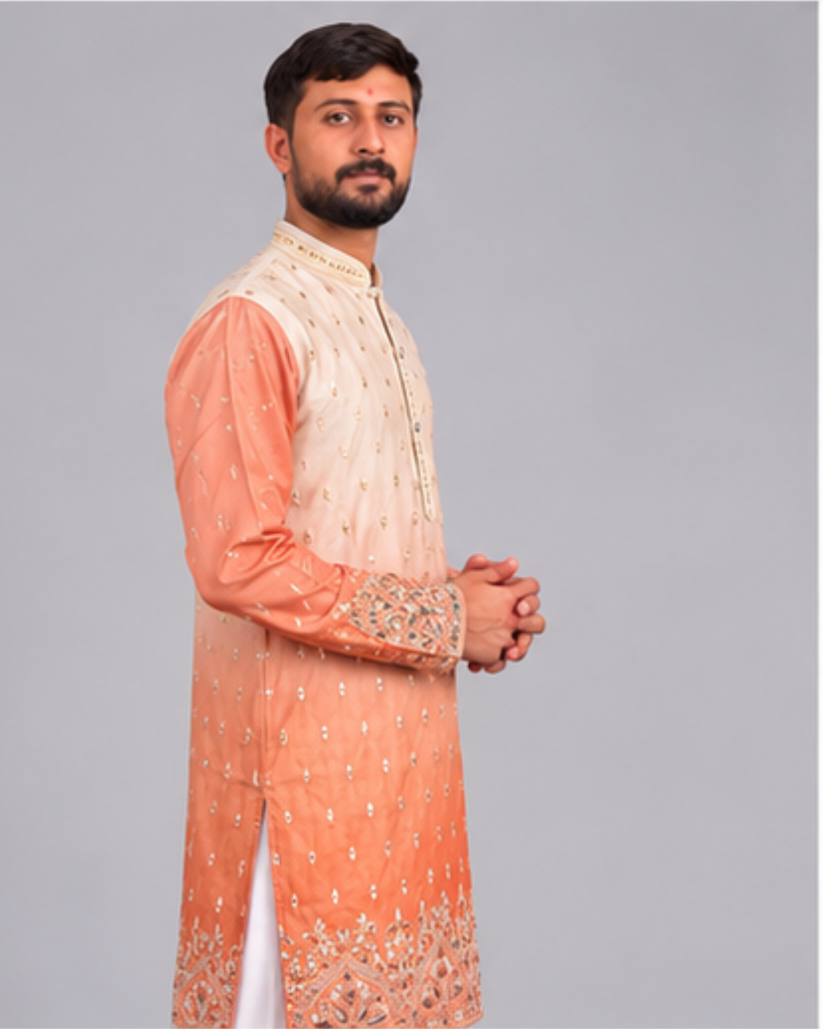 Klassic NX Orange Kurta - D37