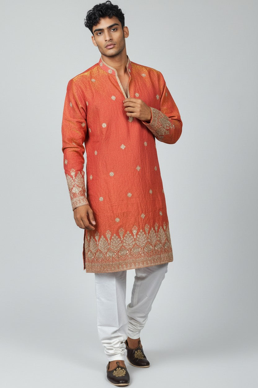 Klassic NX Orange Kurta - D4