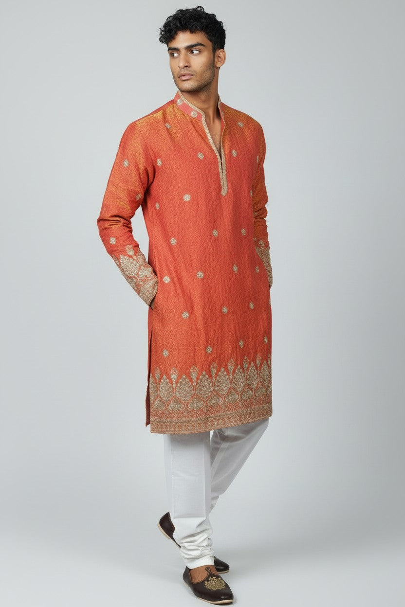 Klassic NX Orange Kurta - D4