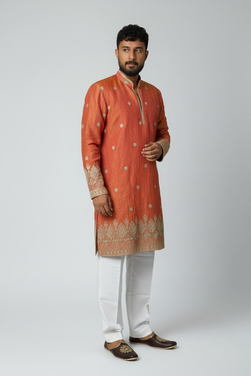Klassic NX Orange Kurta - D4