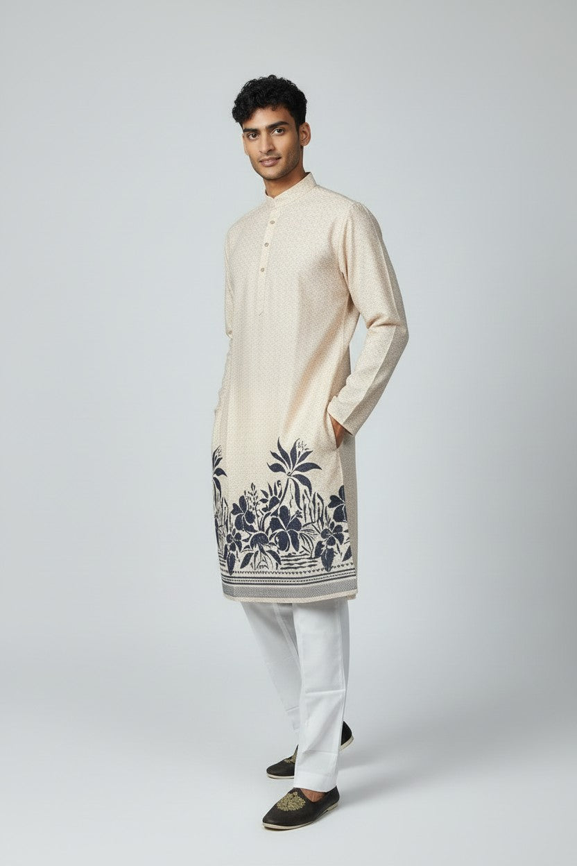 Klassic NX Cream Kurta - D1