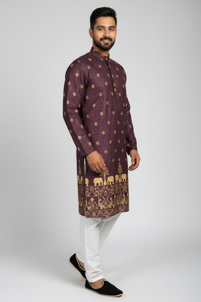 Klassic NX Wine Kurta - D10