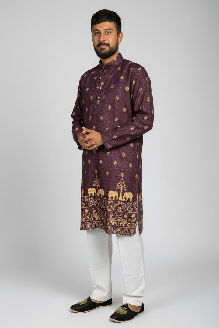 Klassic NX Wine Kurta - D10