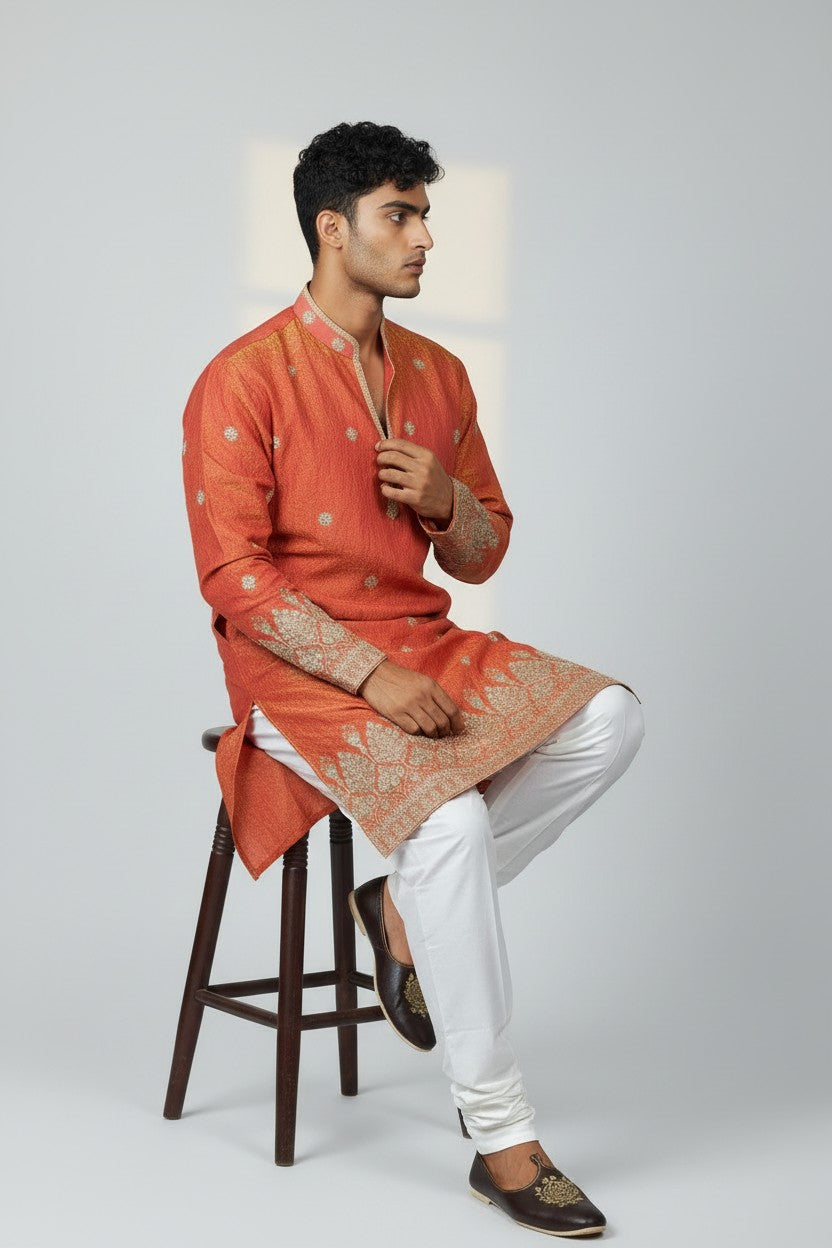 Klassic NX Orange Kurta - D4