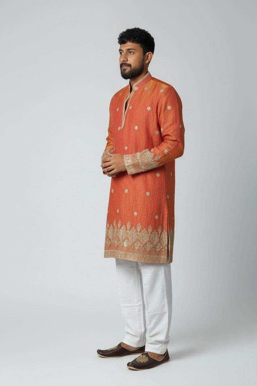 Klassic NX Orange Kurta - D4