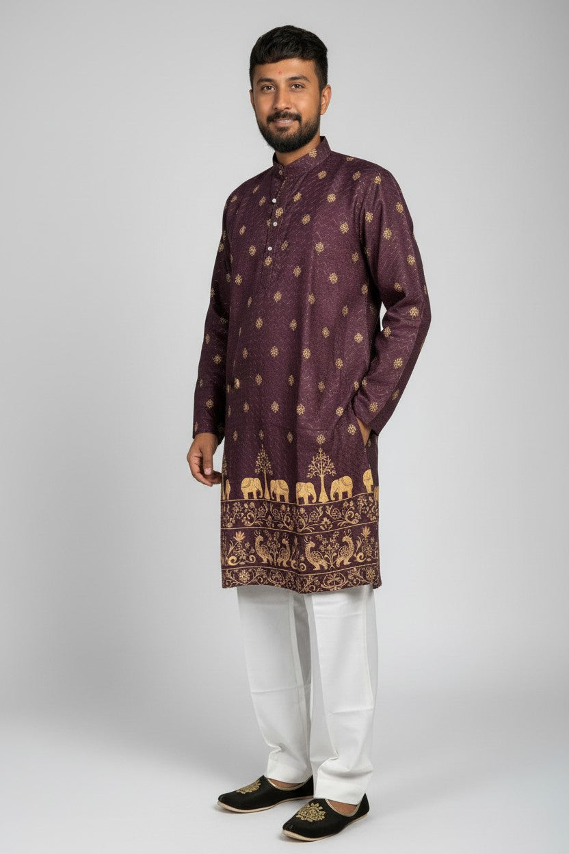 Klassic NX Wine Kurta - D10