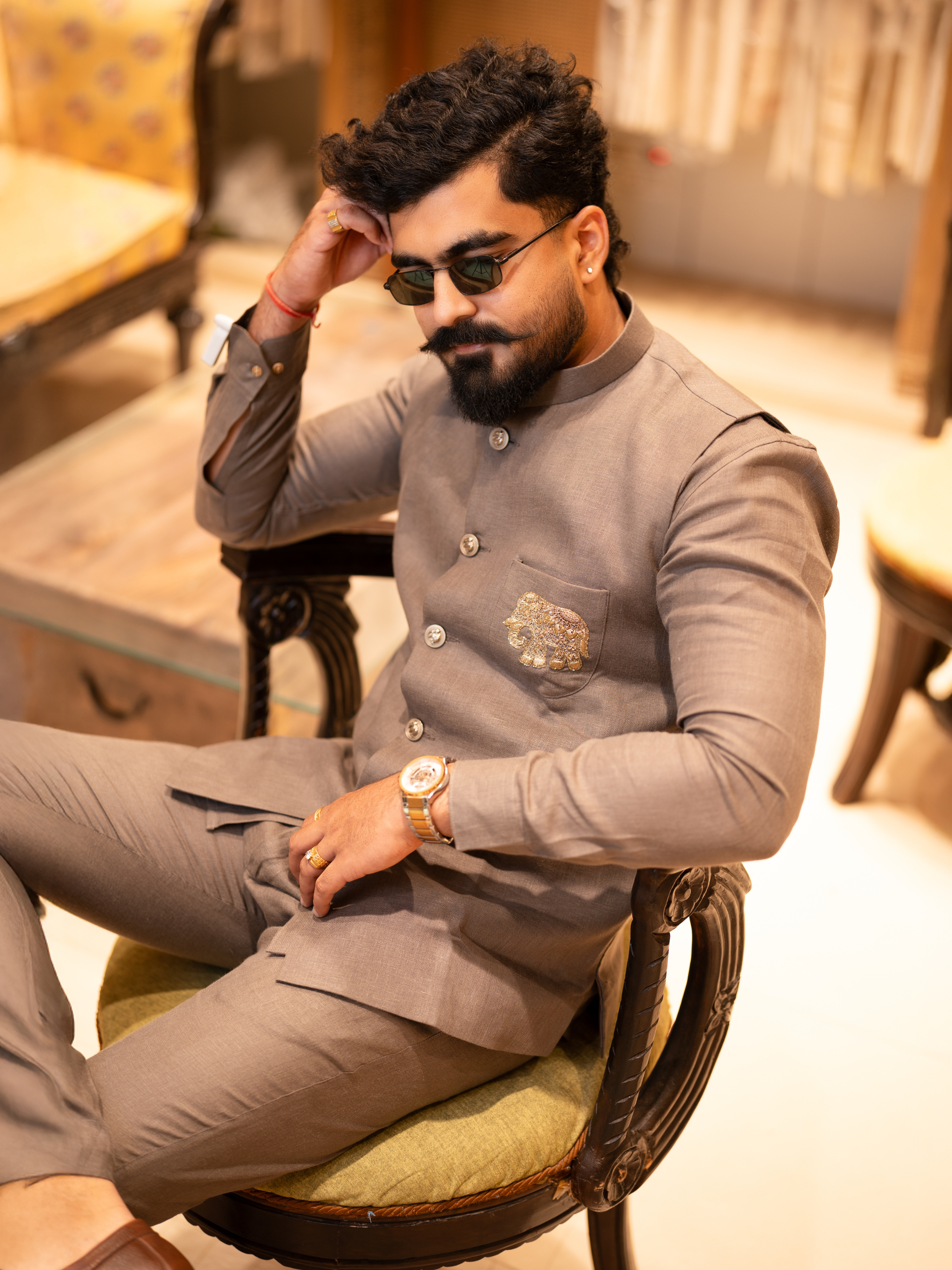 Premium Grey Modi Jacket Set for Men | Klassic NX Fashions Nanded